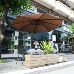 Fleming Supply Offset Brown Swivel Patio Umbrella -Garden Promotional Store GUEST cea4ec18 5f10 47e7 b570 1b80753ae571