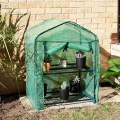Sunnydaze Decor Sunnydaze Outdoor Portable Growing Rack 2-Tier Greenhouse With Roll-Up Door - 2 Shelves - Green -Garden Promotional Store GUEST cee134b1 6214 4feb 93bc d91bd997c773