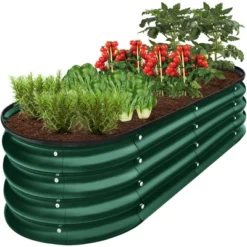 Best Choice Products 4x2x1ft Outdoor Raised Metal Oval Garden Bed, Planter Box For Vegetables, Flowers -Garden Promotional Store GUEST cf235b56 eb57 4f05 87b6 fcd81b2a1f74