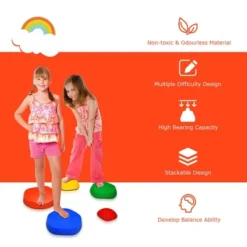 Costway 5pcs Kids Balance Stepping Stones Indoor & Outdoor Coordination & Balance Toy -Garden Promotional Store GUEST cfda2363 2cd2 42a7 bc5c 2548ec8dd96a