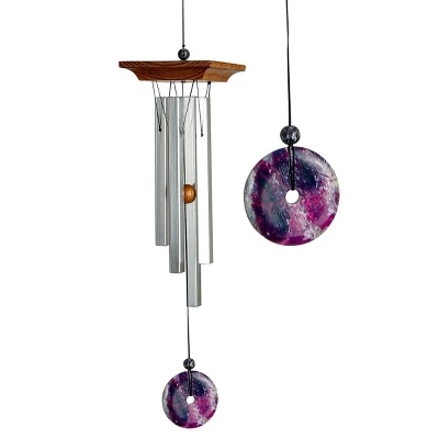 Woodstock Wind Chimes Signature Collection, Woodstock Amethyst Chime, Small 21'' Silver Wind Chime WYBR 4 Woodstock Wind Chimes Signature Collection, Woodstock Amethyst Chime, Small 21'' Silver Wind Chime WYBR - Image 2