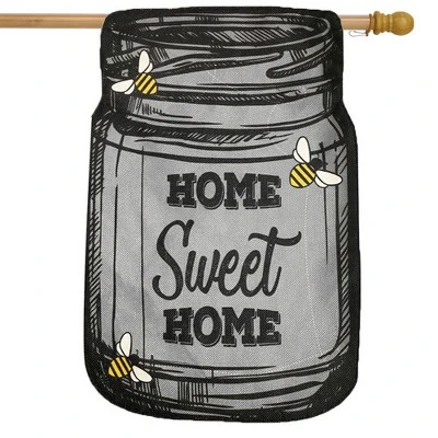Briarwood Lane Home Sweet Home Mason Jar Burlap House Flag Bees Double-Sided 28" X 40" 3 Briarwood Lane Home Sweet Home Mason Jar Burlap House Flag Bees Double-Sided 28" X 40"