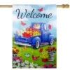 Northlight Welcome Blue Pickup Truck With Flowers Outdoor House Flag 28" X 40" 2 Northlight Welcome Blue Pickup Truck With Flowers Outdoor House Flag 28" X 40" -Garden Promotional Store GUEST d0c9ebb0 c4b7 4fce a637 b4136669111e