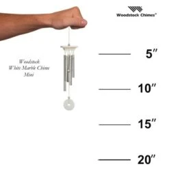 Woodstock Wind Chimes For Outside, Garden Décor, Outdoor & Patio Décor, Woodstock White Marble Chime Silver Wind Chimes -Garden Promotional Store GUEST d1583a22 257c 46e0 837a 23bf1312fc5f