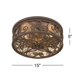 John Timberland Casa Seville Rustic Farmhouse Flush Mount Outdoor Ceiling Light Fixture Dark Walnut 5" Champagne Water Glass For Post Exterior Barn -Garden Promotional Store GUEST d1f700b4 eb0a 4655 8c38 8386fe637e40