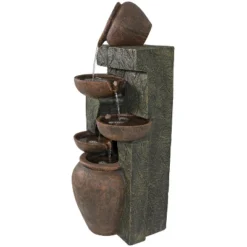 Sunnydaze Decor Sunnydaze 39"H Electric Polyresin And Fiberglass Cascading Earthenware Tiered Outdoor Water Fountain -Garden Promotional Store GUEST d2ace9cf 0634 4367 9ffc d58f773510d5