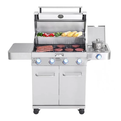 4-Burner Propane Stainless Steel Gas Grill With ClearView Lid Model 41847NG - Monument Grills 6 4-Burner Propane Stainless Steel Gas Grill With ClearView Lid Model 41847NG - Monument Grills - Image 4