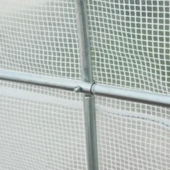 Outsunny 15' X 7' X 7' Walk-In Tunnel Greenhouse, Large Garden Hot House Kit With 6 Roll-up Windows & Roll Up Door, Steel Frame, White -Garden Promotional Store GUEST d3c8710c 48eb 4fa7 ac95 57d6b7a63b5b