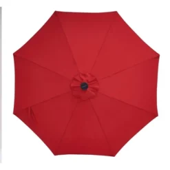 9' X 9' Solar LED Patio Umbrella With Tilt Adjustment And Crank Lift Red - Wellfor -Garden Promotional Store GUEST d5169988 c7ed 4bc2 b1ee da2e0a157986