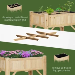 Outsunny Raised Garden Bed, Wood 6 Grid, 31" X 23" With Storage Shelf, Water Draining, Planter Box For Vegetables, Flowers, Herbs, Patio 10 Outsunny Raised Garden Bed, Wood 6 Grid, 31" X 23" With Storage Shelf, Water Draining, Planter Box For Vegetables, Flowers, Herbs, Patio -Garden Promotional Store GUEST d576182f f95d 424f a376 87002fbb8e47