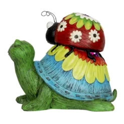 9.25" Resin Garden Turtle And Lady Bug Statue - Exhart -Garden Promotional Store GUEST d6f4d5fe 6629 4147 8ebf 8603c095fe8f