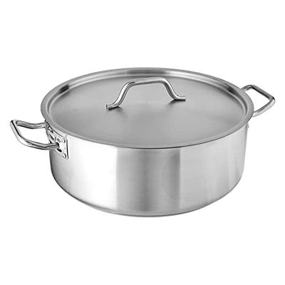 Winco SSLB-25, 25-Quart Stainless Steel Brazier Pan With Lid, Cooking Pan With Cover 4 Winco SSLB-25, 25-Quart Stainless Steel Brazier Pan With Lid, Cooking Pan With Cover - Image 2