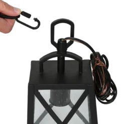 11" Metal/Seeded Glass Square Outdoor Pendant Light Black - LNC -Garden Promotional Store GUEST d7bccca5 8992 440b 8193 b62e50a69b8b