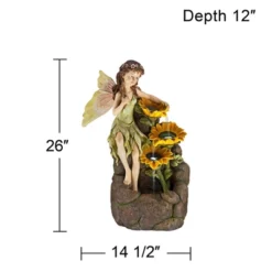 John Timberland Garden Fairy With Sunflowers Modern Cascading Outdoor Floor Water Fountain With LED Light 26" For Yard Garden Patio Home Deck Porch -Garden Promotional Store GUEST d7e64152 be49 4228 aef0 e077d27413c4