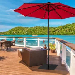 Costway 40 LBS Square Umbrella Base Stand Weighted Patio Market Umbrellas Black -Garden Promotional Store GUEST d89578ea dfd1 4deb ae5f 222ee24f66ef