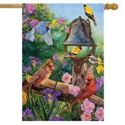 Garden Melodies Spring House Flag Floral Bell 28" X 40" Briarwood Lane