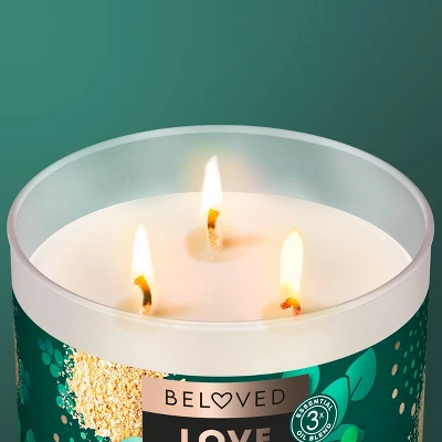 Beloved Love & Calm Moringa, Eucalyptus & Oat 3-Wick Vegan Candle - 15oz 5 Beloved Love & Calm Moringa, Eucalyptus & Oat 3-Wick Vegan Candle - 15oz - Image 3