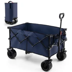 Costway Folding Collapsible Wagon Utility Garden Cart W/ Wide Wheels Adjustable Handle -Garden Promotional Store GUEST dab553d9 e6b6 489a a32e 04d3be923010