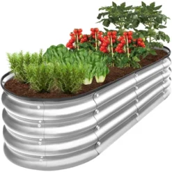 Best Choice Products 4x2x1ft Outdoor Raised Metal Oval Garden Bed, Planter Box For Vegetables, Flowers -Garden Promotional Store GUEST dabbfef9 7650 4283 9d9c 654c540d91fe