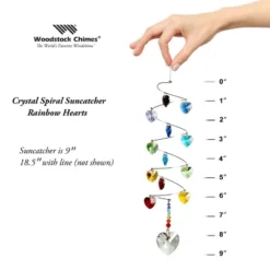 Woodstock Wind Chimes Woodstock Rainbow Makers Collection, Crystal Spiral, 9'' Rainbow Hearts Crystal Suncatcher CS23 -Garden Promotional Store GUEST dae182e4 148e 4036 9d3b cf72f76470f4