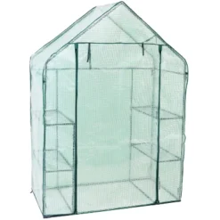Sunnydaze Decor Sunnydaze Outdoor Portable Tiered Growing Rack Deluxe Walk-In Greenhouse With Roll-Up Door - 4 Shelves - Green -Garden Promotional Store GUEST dbf71cc5 e1ca 463b b2d4 91231c3ea4c3