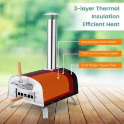 Costway 12" Multi-Fuel Pizza Oven Propane & Wood Fired Pizza Maker Portable -Garden Promotional Store GUEST dd842f16 7db7 4bfe 96e9 bdb783552008