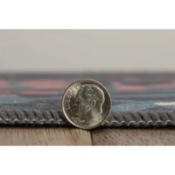 Melling Washable Outdoor Rug Navy/Gold - Linon -Garden Promotional Store GUEST dd916278 ba6d 4186 8751 1a445981e0cb