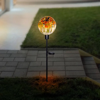 33" Rainbow Solar Glass Globe Garden Stake With LED Lights - Alpine Corporation 3 33" Rainbow Solar Glass Globe Garden Stake With LED Lights - Alpine Corporation