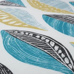 Set Of 2 Leaf Block Outdoor/Indoor Squared Corners Seat Cushions Teal/Citron - Pillow Perfect -Garden Promotional Store GUEST de1a7427 7466 4c5c 9a36 fe38949ddbd9 1