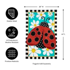 Evergreen Ladybug With Daisies Applique House Flag 28 X 44 Inches Outdoor Decor For Homes And Gardens 11 Evergreen Ladybug With Daisies Applique House Flag 28 X 44 Inches Outdoor Decor For Homes And Gardens -Garden Promotional Store GUEST df86d42d 5883 402d b3d5 dba1c6e5255c