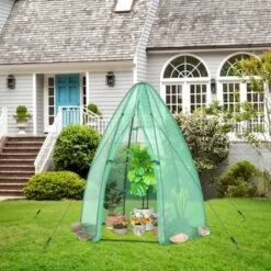 Costway 5.5'x 5.5'x 6' Portable Mini Garden Greenhouse With Window & Roll-up Zippered Door -Garden Promotional Store GUEST e055401c 0974 4071 b602 b1da98779109