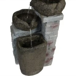 Sunnydaze Decor Sunnydaze Outdoor Polyresin Solar Powered Stone Bowls Water Fountain With LED Lights And Backup Battery - 30" -Garden Promotional Store GUEST e2647180 fe2b 4e55 ae63 4fa28f9590bc