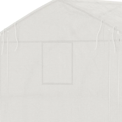 Outsunny Walk-in Tunnel Greenhouse With Zippered Mesh Doors & Roll-up Sidewalls, Upgraded Hot House, White, 11.5' X 10' X 6.5' 7 Outsunny Walk-in Tunnel Greenhouse With Zippered Mesh Doors & Roll-up Sidewalls, Upgraded Hot House, White, 11.5' X 10' X 6.5' - Image 5