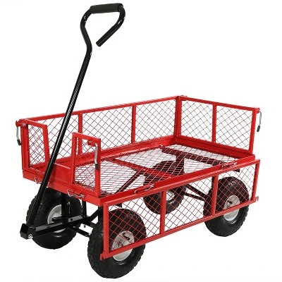 Sunnydaze Decor Sunnydaze Outdoor Lawn And Garden Heavy-Duty Durable Steel Mesh Utility Wagon Cart With Removable Sides 8 Sunnydaze Decor Sunnydaze Outdoor Lawn And Garden Heavy-Duty Durable Steel Mesh Utility Wagon Cart With Removable Sides - Image 6