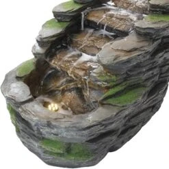 Sunnydaze Decor Sunnydaze 14"H Electric Polyresin Shale Falls Outdoor Water Fountain With LED Lights -Garden Promotional Store GUEST e4d0edec 57be 4858 9d15 43b95a7ff3e2