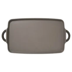 Goodful Cast Aluminum, Ceramic Double Burner Griddle Charcoal Gray