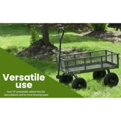 Juggernaut Carts GW3418-GR Heavy Duty Steel Frame 400 Pound Load Capacity Outdoor Utility Garden Wagon With Pneumatic Tires, Green Finish -Garden Promotional Store GUEST e52627e8 2acb 46f3 a424 f80eaba55826
