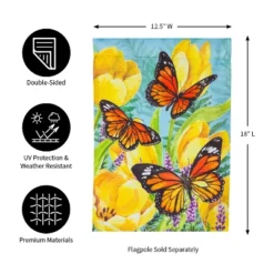 Evergreen Tulip And Butterfly Garden Suede Flag 12.5 X 18 Inches Indoor Outdoor Decor -Garden Promotional Store GUEST e62857b7 0020 43a7 93ee 51b15a9d6a19