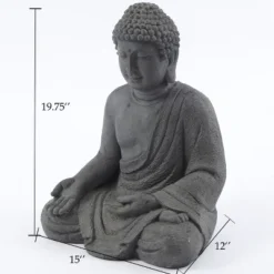 LuxenHome 19.75" Gray MgO Meditating Buddha Garden Statue -Garden Promotional Store GUEST e916f1b3 285d 4a6c 82a8 afaa5b2aa5db