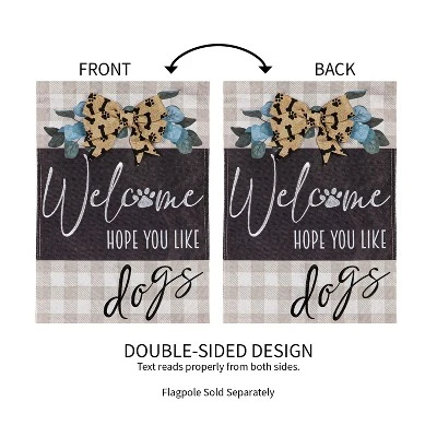 Evergreen Dogs And Checks Garden Burlap Flag 12.5 X 18 Inches Indoor Outdoor Decor 4 Evergreen Dogs And Checks Garden Burlap Flag 12.5 X 18 Inches Indoor Outdoor Decor - Image 2