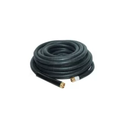 Apache 98108809 100 Foot Industrial Rubber Garden Water Hose With Heavy Duty MGHT X FGHT Brass Fittings And 1 Bend Restrictor, Black (2 Pack)