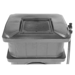 FCMP Outdoor WG4000-GRY Wood Grain Rain Barrel With Flat Back For Environmentally Friendly Watering Of Outdoor Plants, Gardens, And Landscapes, Gray -Garden Promotional Store GUEST ea587b81 5176 4cdb 976b dd7fc87417e6