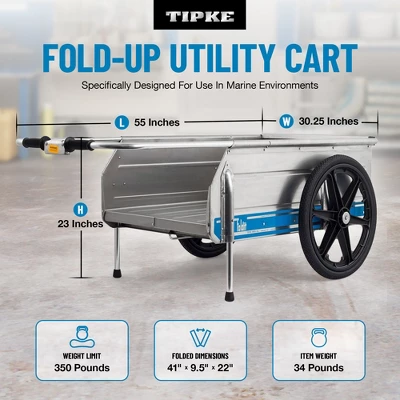Tipke Manufacturing Company Foldit 2100 Do It All Portable Rust Corrosion Resisting Aluminum Folding Utility Cart, 330 Pound Capacity 3 Tipke Manufacturing Company Foldit 2100 Do It All Portable Rust Corrosion Resisting Aluminum Folding Utility Cart, 330 Pound Capacity