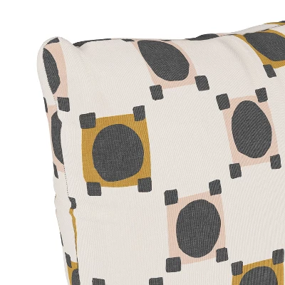 18" X 18" Outdoor Throw Pillow Claude Block Blush Mustard - Skyline Furniture 4 18" X 18" Outdoor Throw Pillow Claude Block Blush Mustard - Skyline Furniture - Image 2