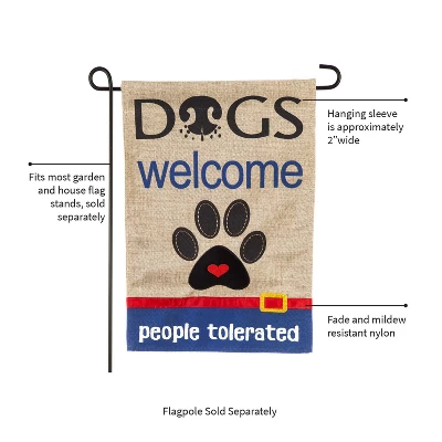 Evergreen Flag Dogs Welcome People Tolerated Garden Burlap Flag 4 Evergreen Flag Dogs Welcome People Tolerated Garden Burlap Flag - Image 2