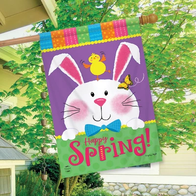 Happy Spring Rabbit House Flag 28" X 40" Briarwood Lane 4 Happy Spring Rabbit House Flag 28" X 40" Briarwood Lane - Image 2