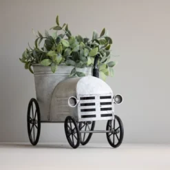 Tractor White Metal Planter - Foreside Home & Garden 16 Tractor White Metal Planter - Foreside Home & Garden -Garden Promotional Store GUEST ebc11977 cdfe 4f17 b50b 2f96de9d0949