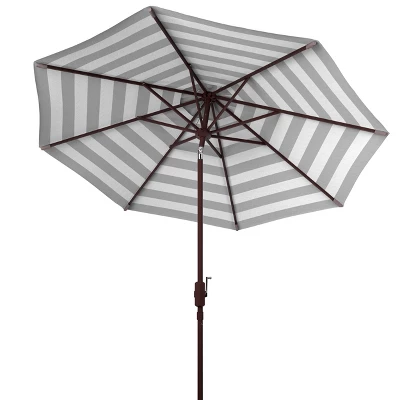 10.8' X 10.8' Round Iris Fashion Line Umbrella Gray/White - Safavieh 4 10.8' X 10.8' Round Iris Fashion Line Umbrella Gray/White - Safavieh - Image 2