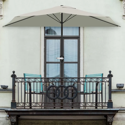 Nature Spring Half-Canopy Umbrella For Patios - 52" X 108" X 92", Tan 6 Nature Spring Half-Canopy Umbrella For Patios - 52" X 108" X 92", Tan - Image 4