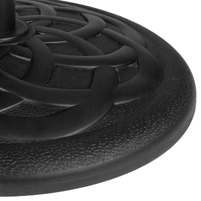 Emma And Oliver Universal Black Cement Patio Umbrella Base - Weatherproof - 19.25" Diameter 5 Emma And Oliver Universal Black Cement Patio Umbrella Base - Weatherproof - 19.25" Diameter - Image 3